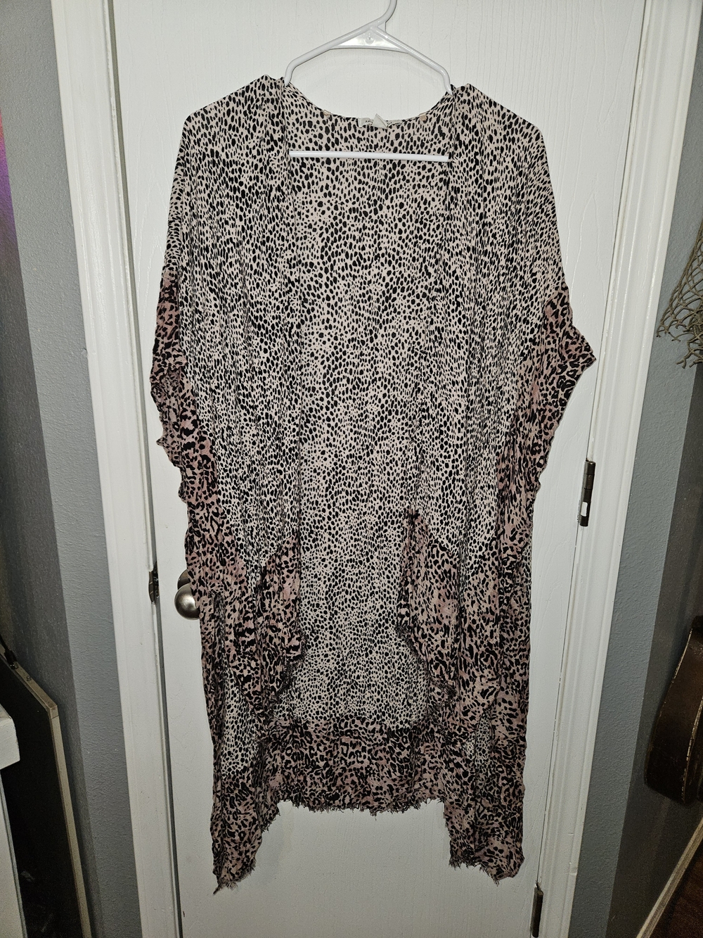 American Eagle Outfitters Brown and Black Leopard Print Kimono Cardigan